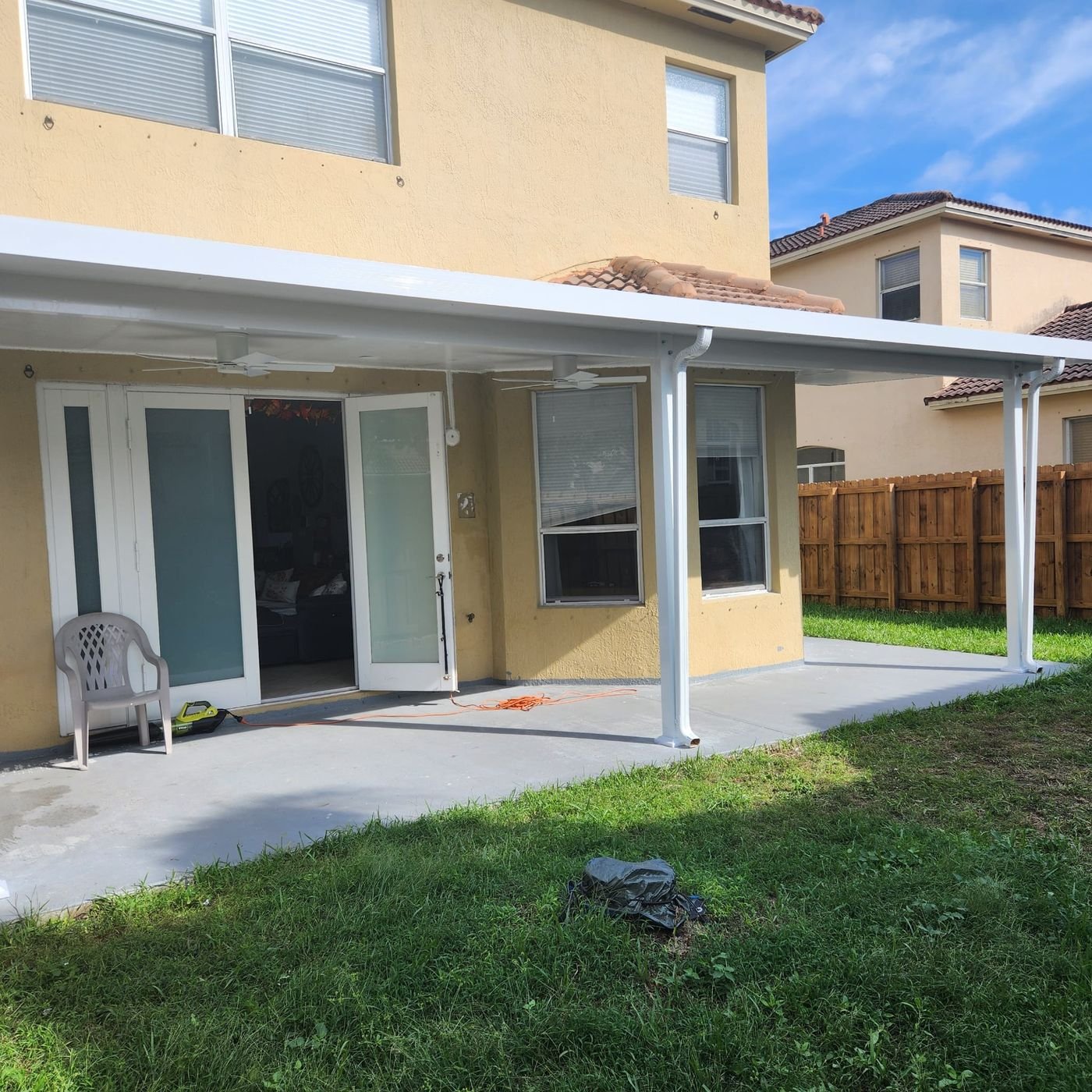 Rodríguez family finished aluminum patio cover in Homestead